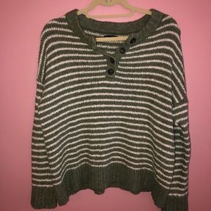 Green and white pullover